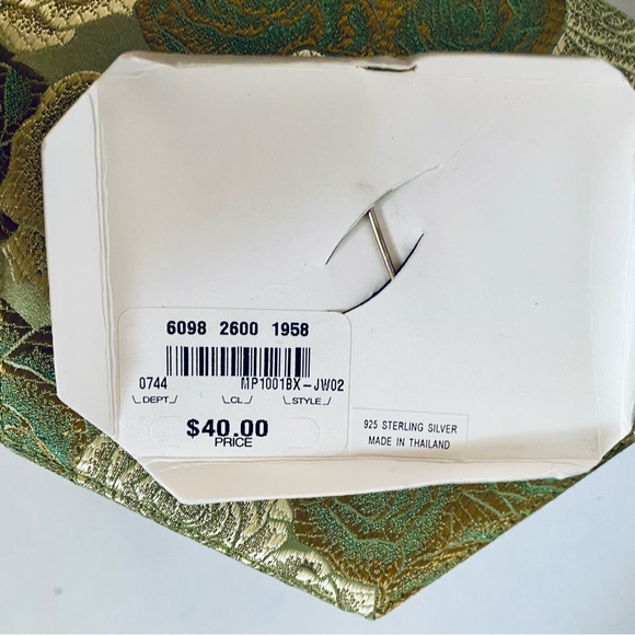 .925 SILVER HEART PIN MARCASITE ENCRUSTED OPEN RIBBON HEART STERLING VINTAGE - Picture 3 of 3